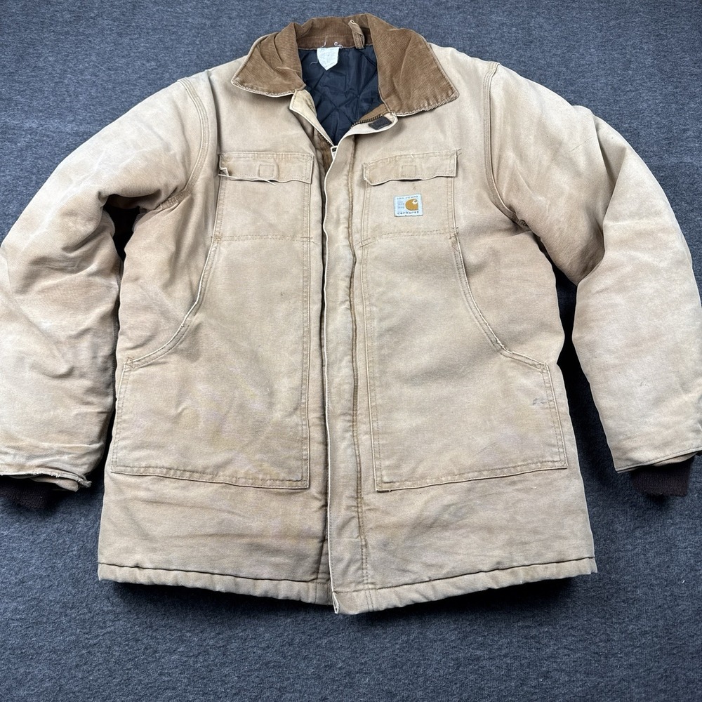 VTG Carhartt‎ Jacket Mens 46T (XL Tall) Canvas Work 100 Year 80s Barn Distressed
